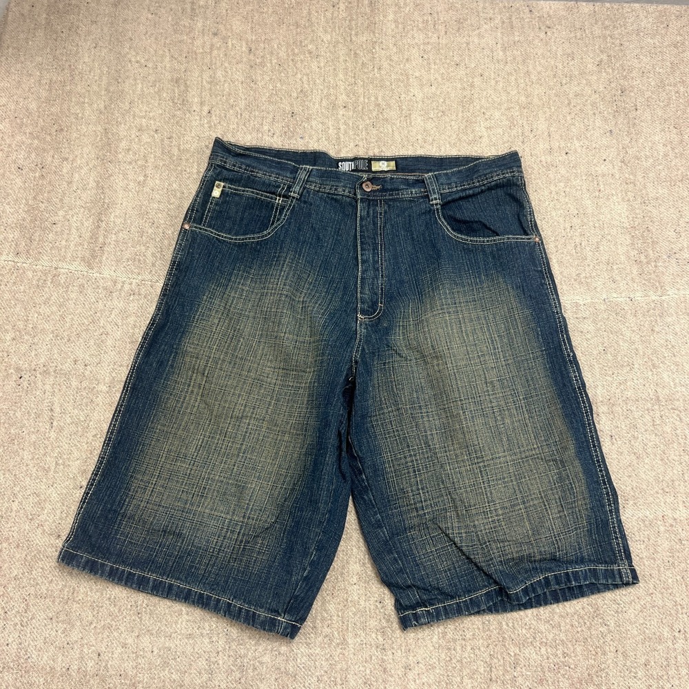 Vintage Southpole Denim Shorts‎ Mens 36 Blue 2000s Y2K Mud Baggy